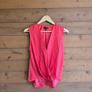 Rag & Bone Victor Blouse Sleeveless Blouse Vneck Silk Tank Top Red Small Shirt